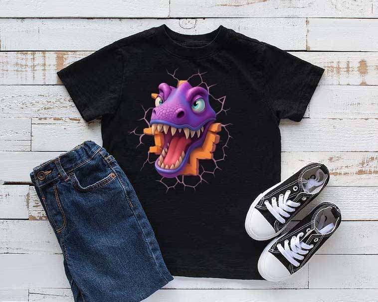 Purple Raptor Dinosaur T-shirt