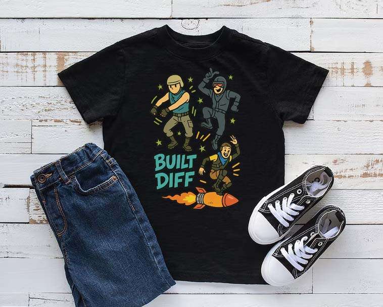 Built Diff Gamer Emote Fortnite T-Shirt