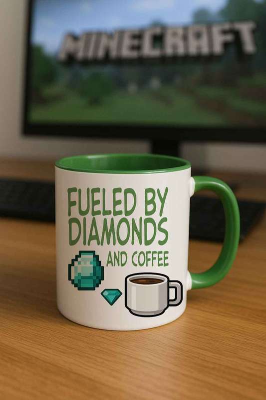 Minecraft mug -Fueled by Diamonds