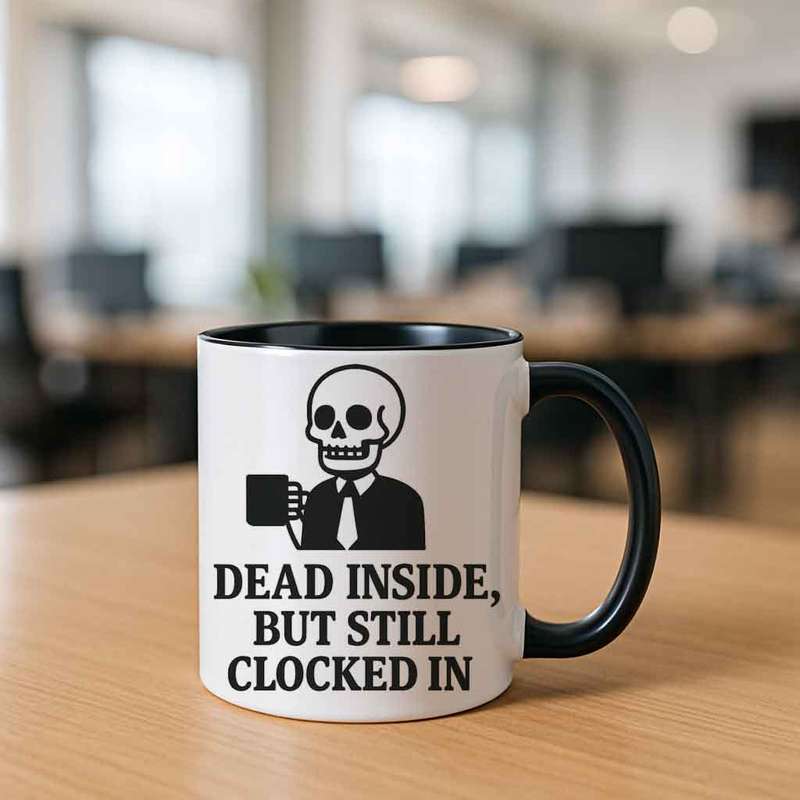 Dead Inside But Still Clocked In Mug