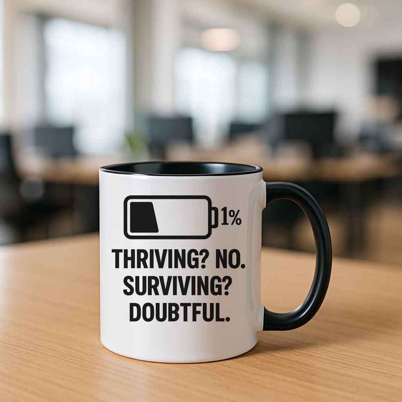 Thriving? No. Surviving? Doubtful  Low Battery Mug