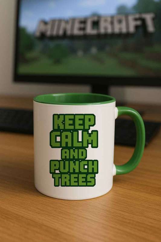 Minecraft mug-Keep Calm and Punch Trees