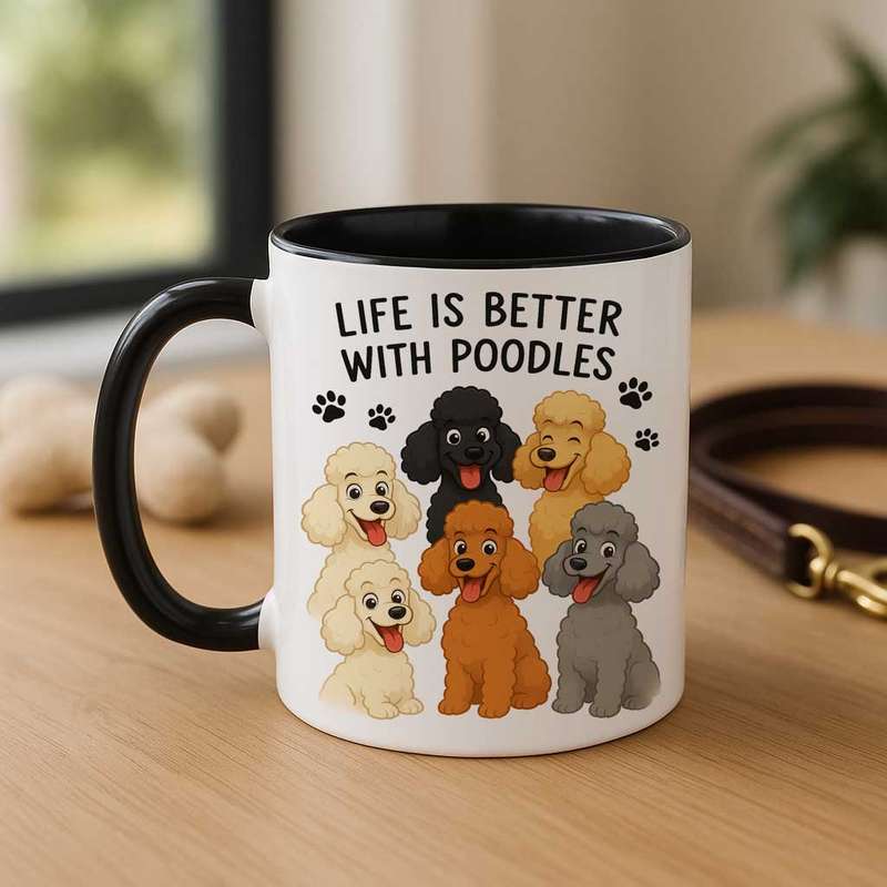 Poodle Coffee Mug  Life Is Better With Poodles