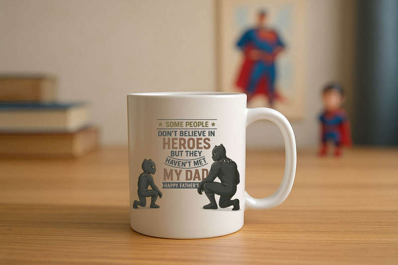 Super Dad Black Panther Mug