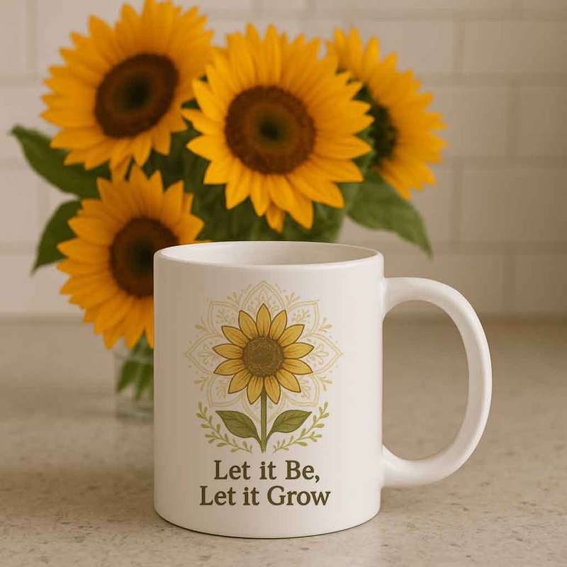 Sunflower Mug-Let it Be-Let it Grow