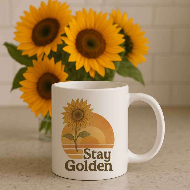 Stay Golden-Retro Sunflower Mug