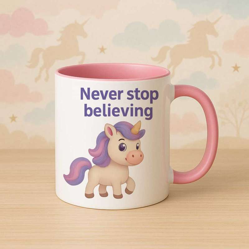 Unicorn Inspiration Mug Never Stop Believing