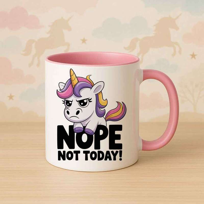 Nope Not Today Unicorn Mug