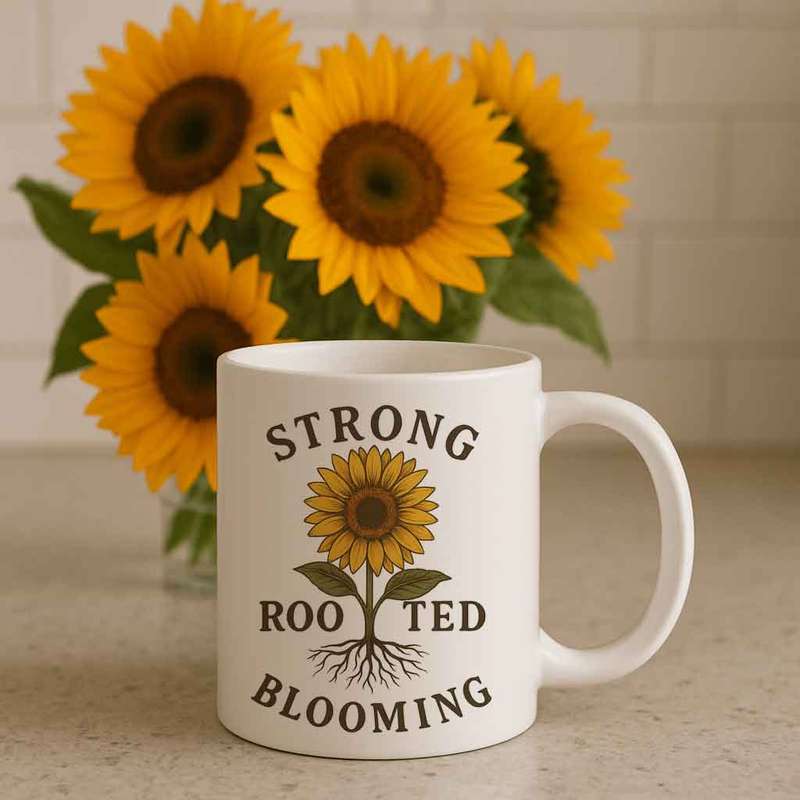 Sunflower Mug-Strong-Rooted-Blooming