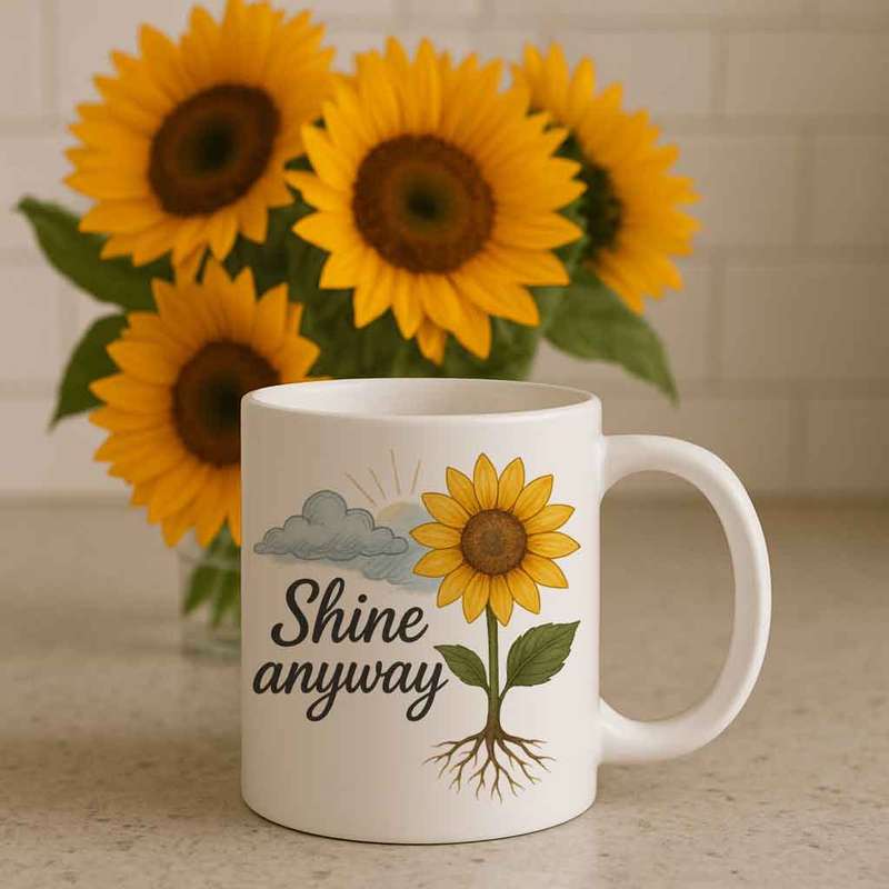 Sunflower Mug Shine Anyway