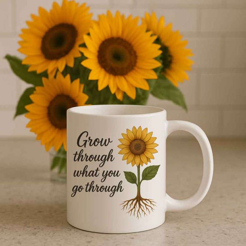 Sunflower mug Grow Through