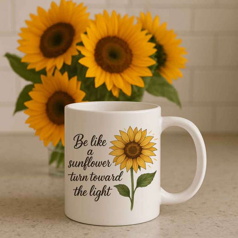 Sunflower mug-Turn Toward the Light