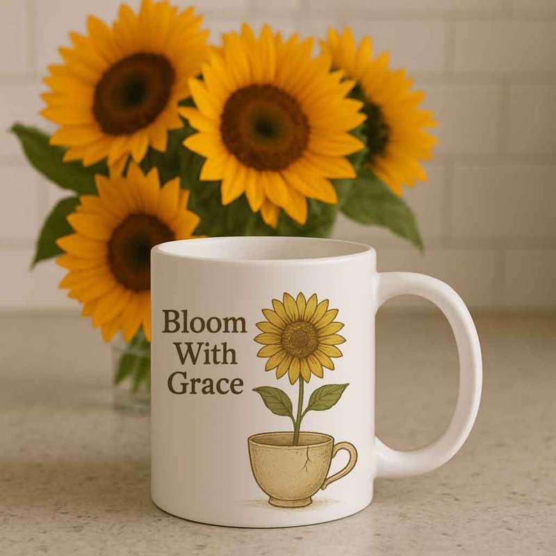 Sunflower Mug Bloom With Grace