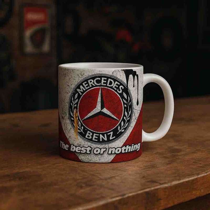 Mercedes Dirty oil coffee mug
