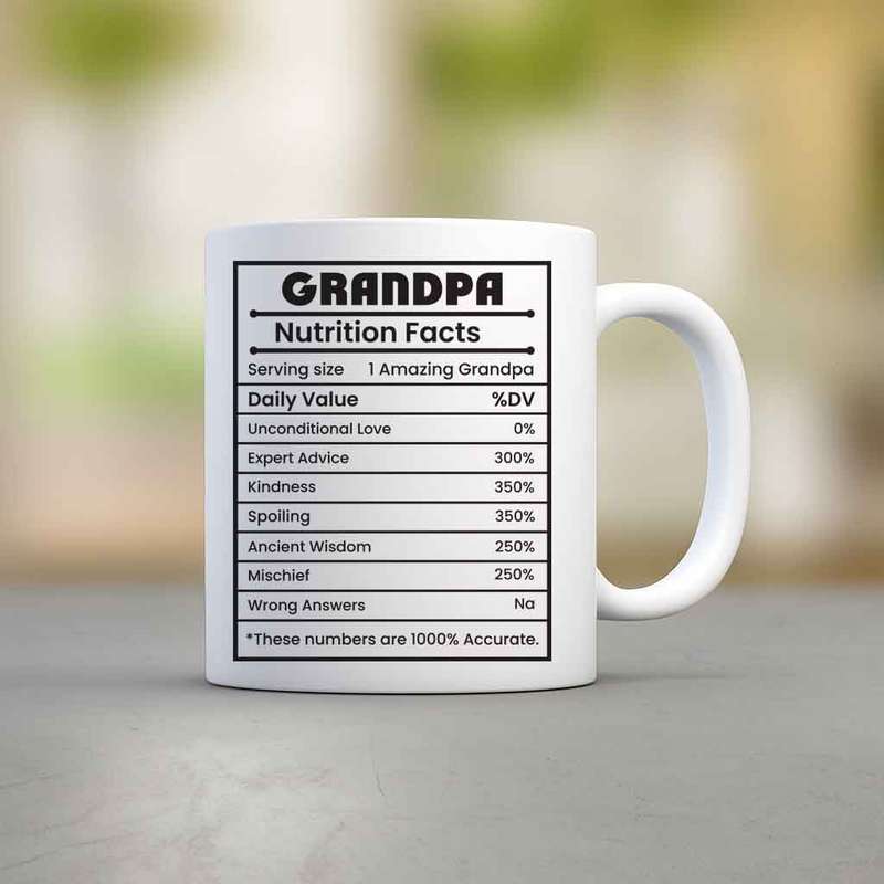 Grandpa nutritional facts coffee mug
