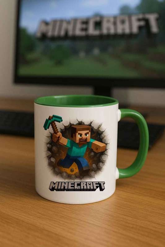 Minecraft  Steve Pickaxe Smash Mug