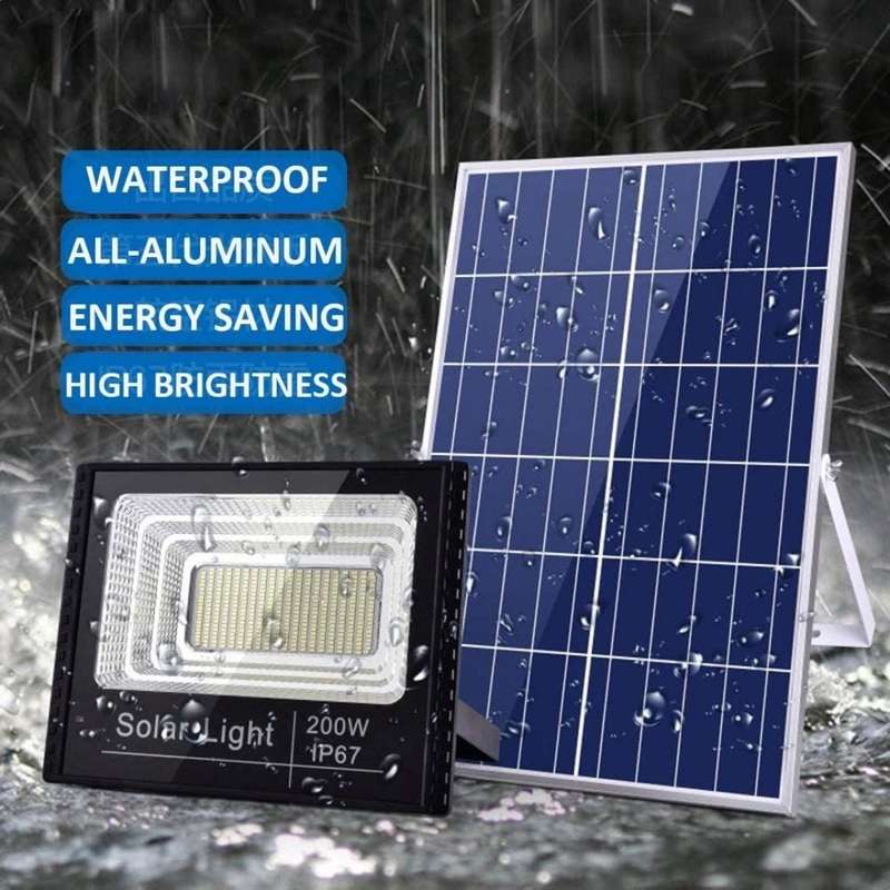 200W LED Solar Flood Light with Remote Pack of 2