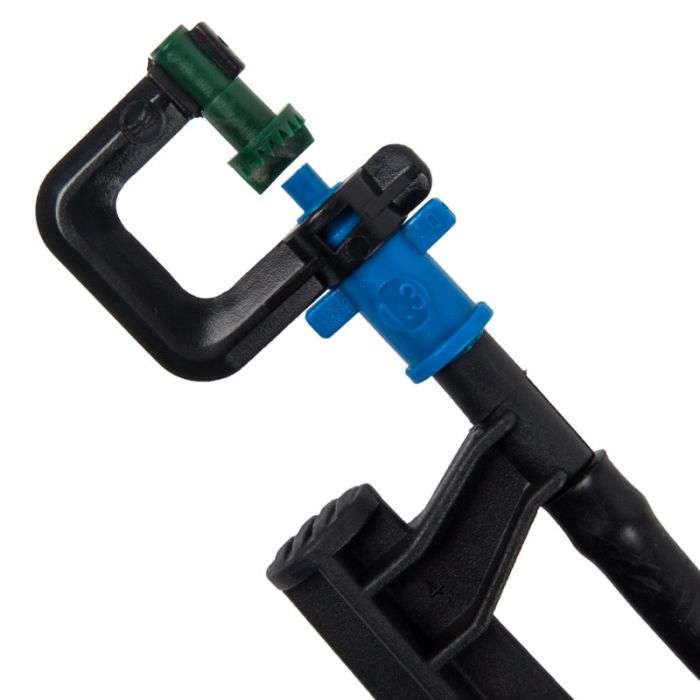 BULK PACK 10 X MICRO RAINJET COMPL 8 STREAM 180DEG BLU/GREEN 1.3MM
