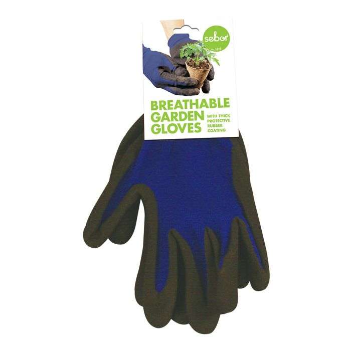 BULK PACK 10 X SEBOR GARDEN GLOVES BLUE MEDIUM