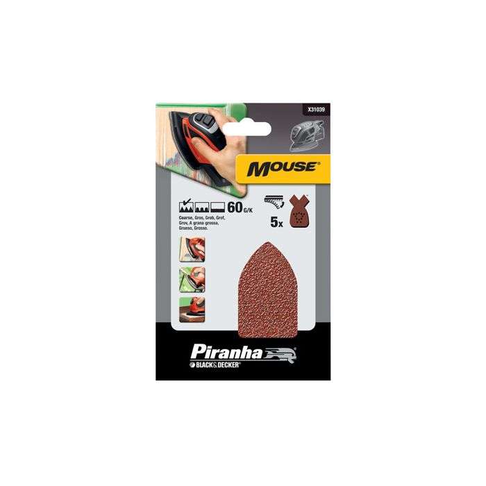 B&D MOUSE SANDPAPER QUICK FIT 180G 5PK