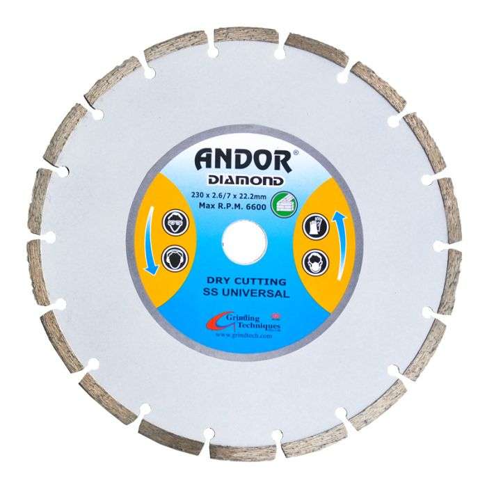 ANDOR DIAMOND DISC SEGMENTED SS 230X2.6/7MM