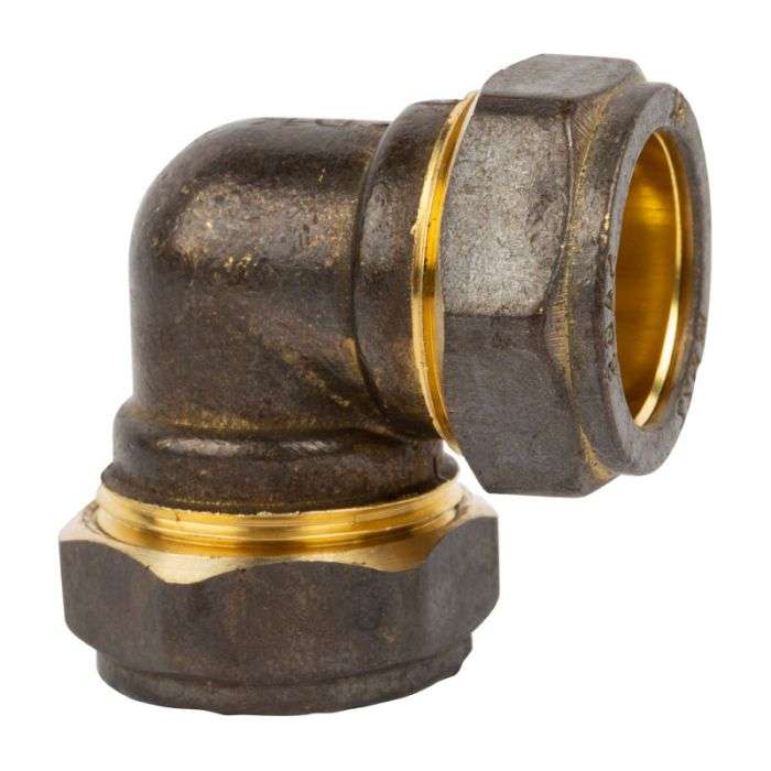 BULK PACK 10 X COMPRESSION BRASS ELBOW 90D CXC 22MM SABS