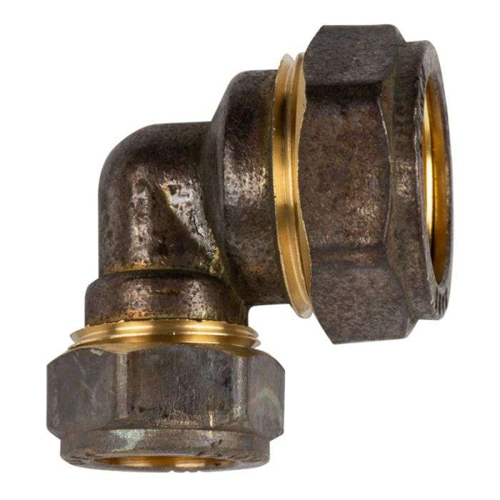 BULK PACK 10 X COMPRESSION BRASS ELBOW 90D CXC 22MMX15MM SABS