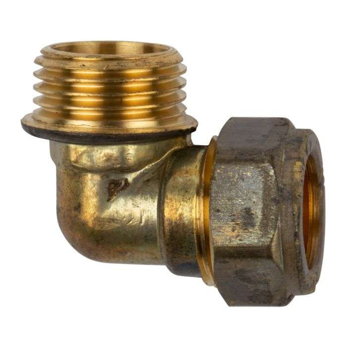 BULK PACK 10 X COMPRESSION BRASS ELBOW 90D CXMI 22MMX3/4 SABS