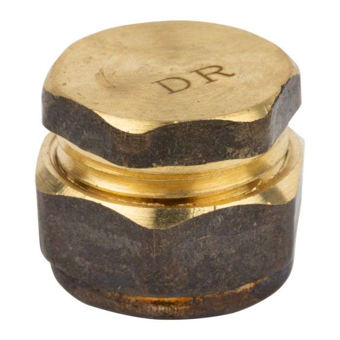 BULK PACK 10 X COMPRESSION BRASS END CAP 22MM SABS