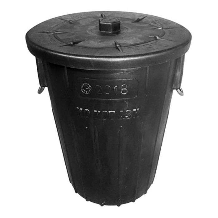 REFUSE BIN WITH LID AND METAL HANDLE 90L