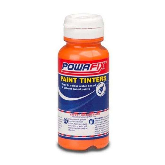 BULK PACK 6 X POWAFIX PAINT TINTERS BRIGHT ORANGE 100ML
