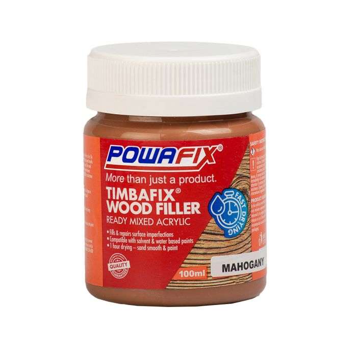 BULK PACK 6 X POWAFIX TIMBAFIX WOOD FILLER MAHOGANY 100ML