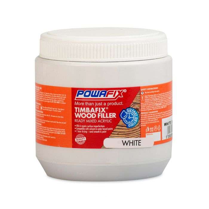 BULK PACK 6 X POWAFIX TIMBAFIX WOOD FILLER WHITE 250ML
