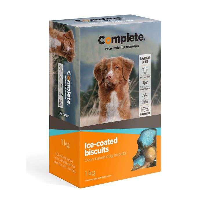 BULK PACK 6 X COMPLETE DOG BISCUITS SNACK-A-CHEW ICED LARGE 1KG