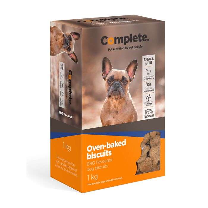 BULK PACK 6 X COMPLETE DOG BISCUITS SNACK-A-CHEW BBQ SMALL 1KG