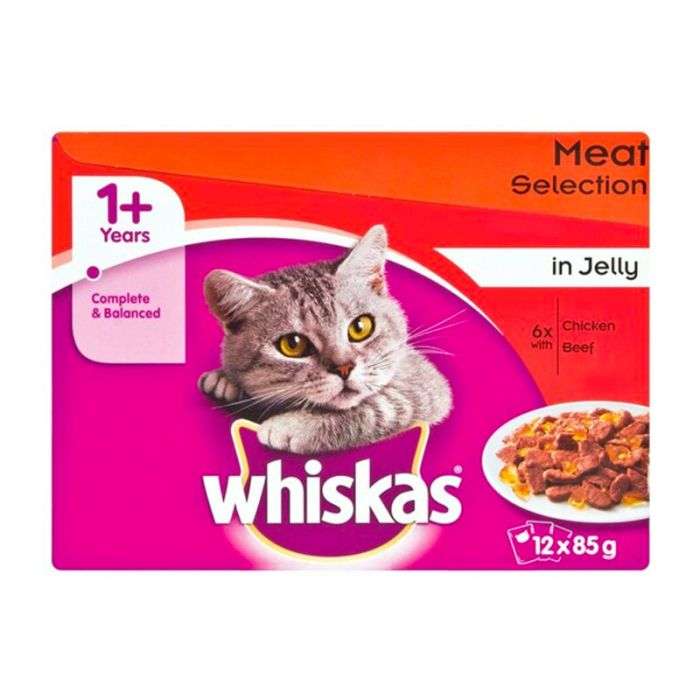 BULK PACK 48 X WHISKAS CAT FOOD POUCH BULK MULTIPACK MEAT SELECT