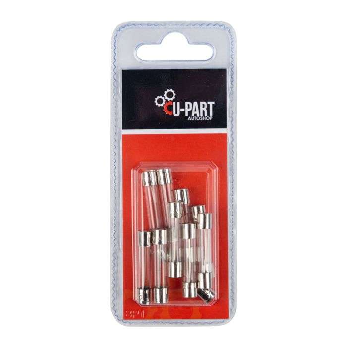 BULK PACK 5 X U-PART GLASS FUSE 32MM 20AMP X10