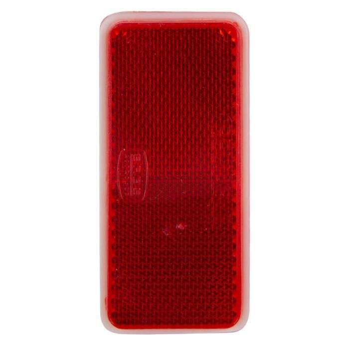 SQUARE REFLECTOR STICK-ON RED 90MM