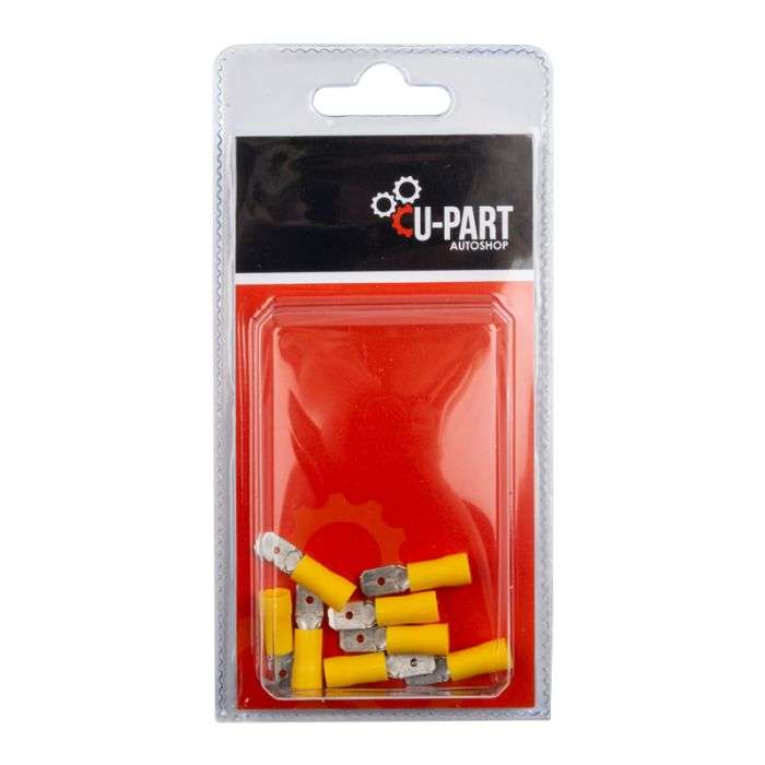 U-PART TERMINAL YEL MALE TAB 4.0-6.0MM 6.3MM L40