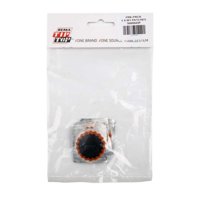 BULK PACK 5 X REMA TUBE PATCH KIT ROUND 5XNO1 37MM