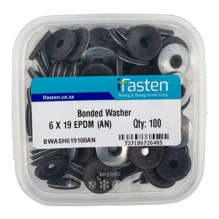 IFASTEN WASHER BONDED EPDM 6X19MM 100 PT