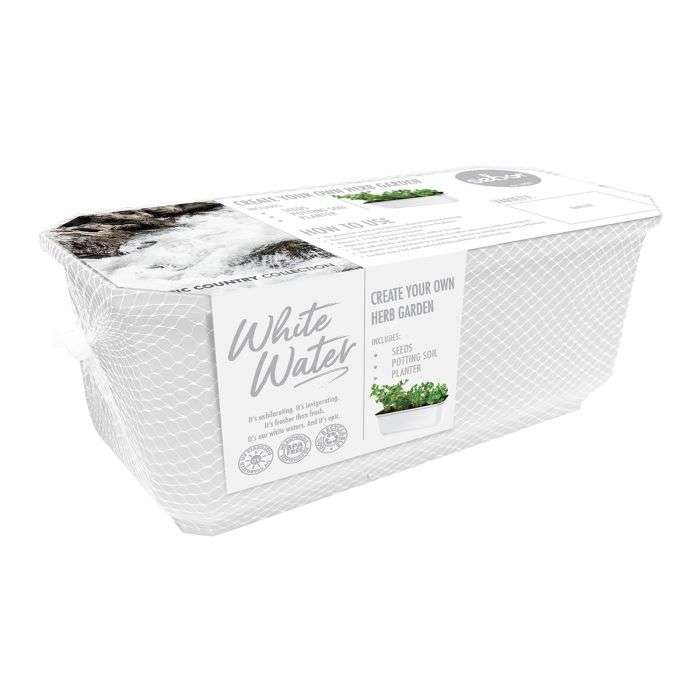 BULK PACK 3 X SEBOR HERB PLANTER 30CM WHITE WATER SET CORIANDER
