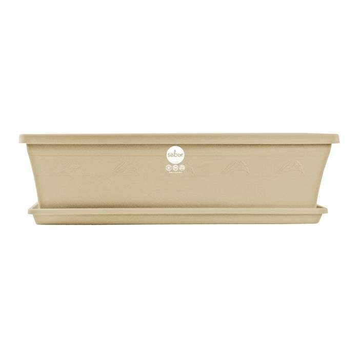 BULK PACK 6 X SEBOR SILL PLANTER & SAUCER ST 50CM BEIGE