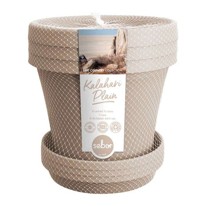 BULK PACK 6 X SEBOR SUPER POT & SAUCER ST 15CM X3 KALAHARI