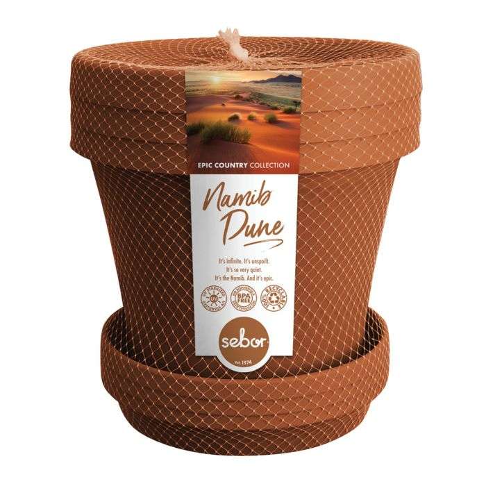 BULK PACK 4 X SEBOR SUPER POT & SAUCER ST 20CM X3 NAMIB DUNE