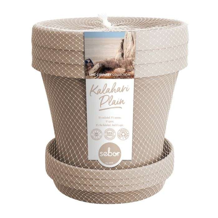 BULK PACK 2 X SEBOR SUPER POT & SAUCER ST 30CM X3 KALAHARI