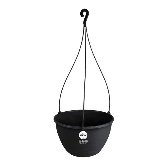 BULK PACK 6 X SEBOR TERRA BOWL & HOOK ST 25CM BLACK