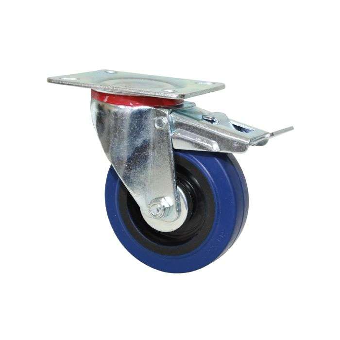 CASLAD BRAKE CASTOR ELASTIC RUBBER 100MM