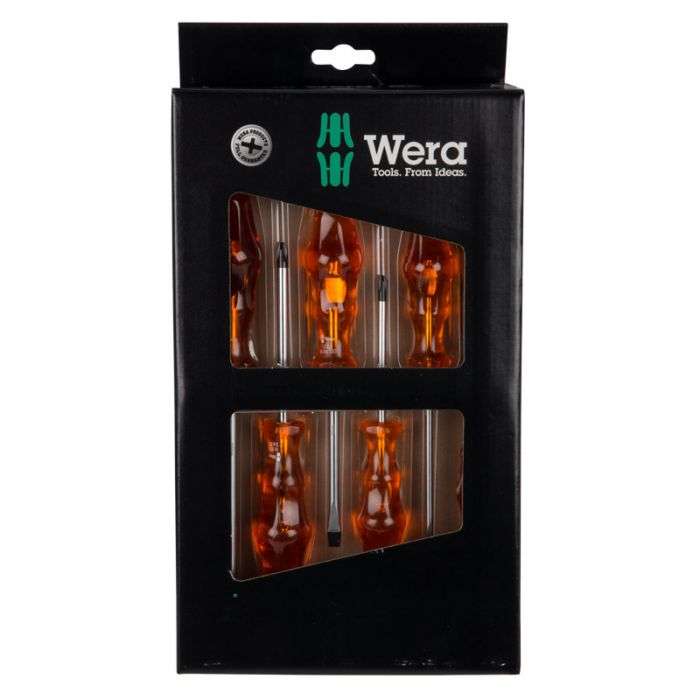 WERA BLACK TIP SCREWDRIVER CELLULOSE SET 6