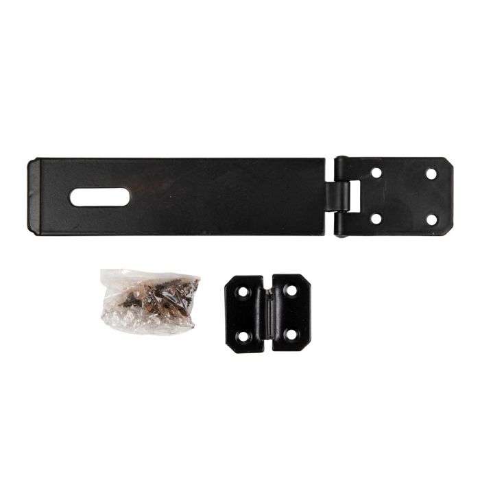BULK PACK 10 X KAUFMANN HASP & STAPLE 115MM H/DUTY BLACK JAP